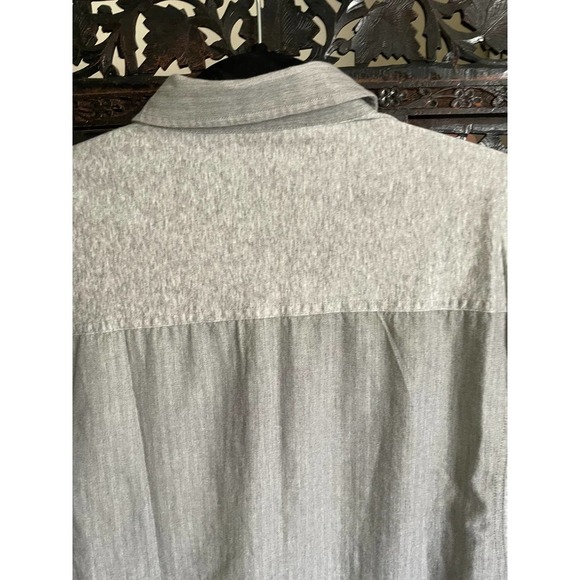 Quinn Mens Regular Fit Button-Up Shirt Short Sleeve Collared Size L Gray - Picture 9 of 9